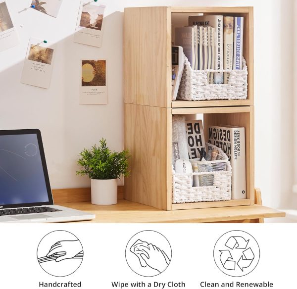 OIAHOMY Pantry Baskets for Organizing, Paper Rope Baskets with Built-in Handles, Wicker Storage Bins for Shelves, 2 Pack-Brown - Image 13