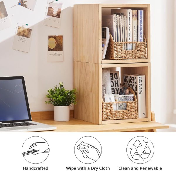 OIAHOMY Pantry Baskets for Organizing, Paper Rope Baskets with Built-in Handles, Wicker Storage Bins for Shelves, 2 Pack-Brown - Image 20