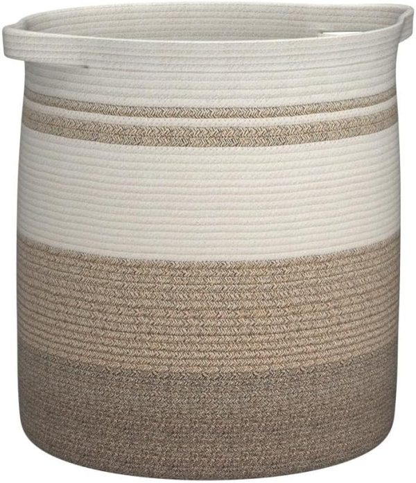 OIAHOMY 80L Laundry Baskets Hamper with Handles,Decorative Basket for Living room,Woven Storage Basket for Toys Bin,Pillows, Blankets,Clothes-20x18in-Gradient Yellow - Image 4