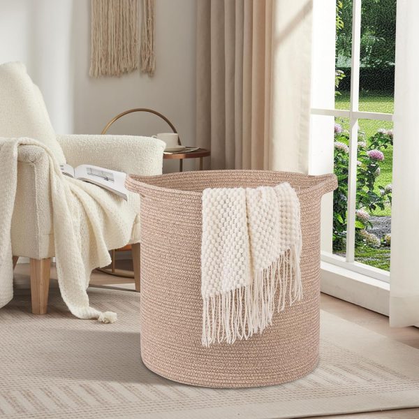 OIAHOMY 80L Laundry Baskets Hamper with Handles,Decorative Basket for Living room,Woven Storage Basket for Toys Bin,Pillows, Blankets,Clothes-20x18in-Gradient Yellow - Image 18